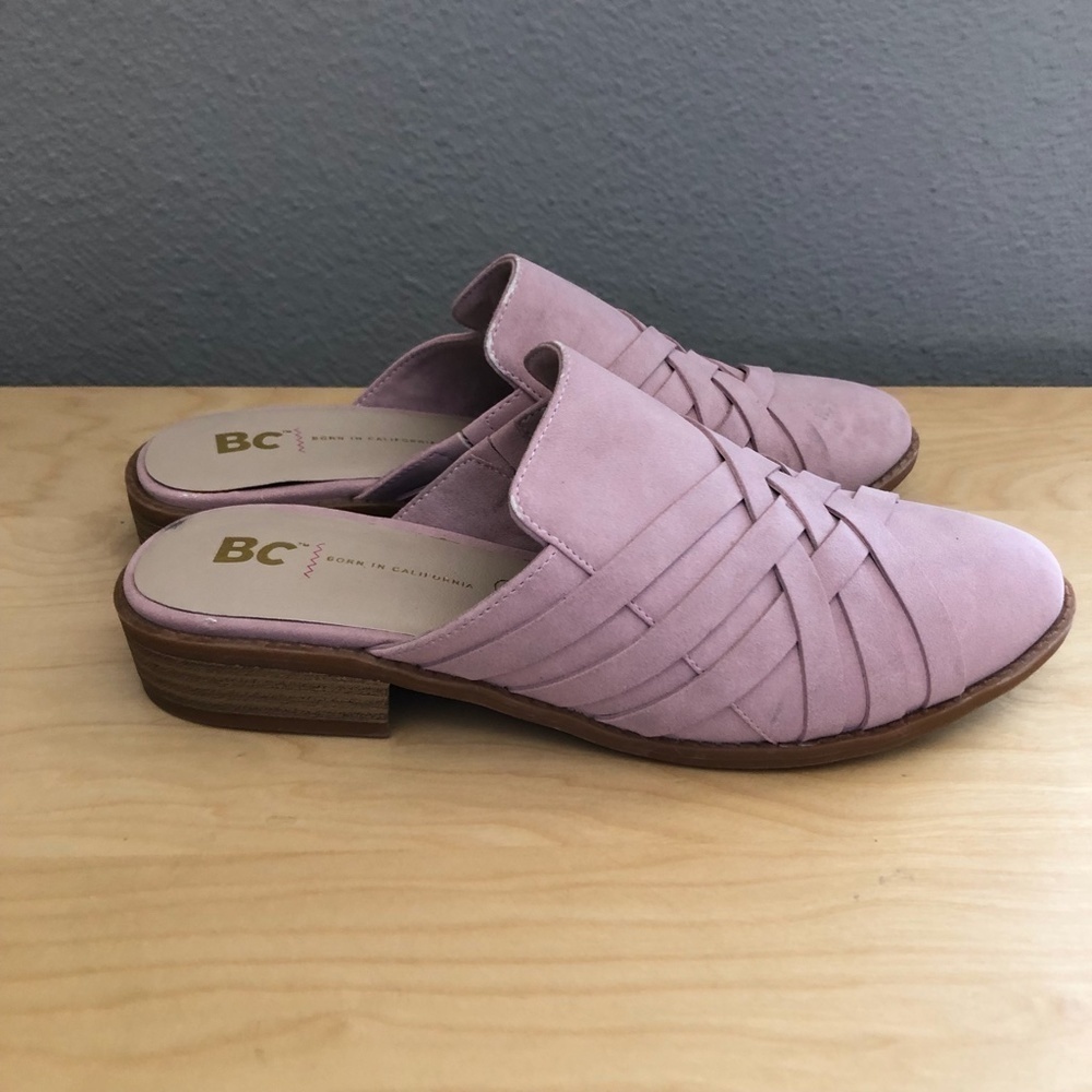 BC Footwear Loafer Mules Women's size 6 Blush Pink Braided Pointed Toe NEW